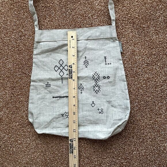 Linen Bag Fringe Studio Cross Body Tan Aztec Southwest NWT - Picture 8 of 11